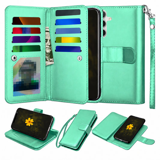 Bifold 9 Card detachable wallet for Samsung Galaxy A18 / A17 - Teal