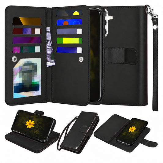Bifold 9 Card Detachable Wallet Case for Samsung Galaxy S26 FE - Black