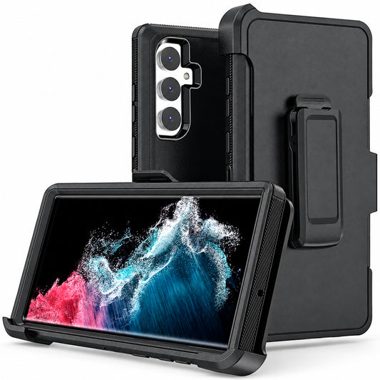 Triple Protection W/ Clip for Samsung Galaxy S25 Plus - Black