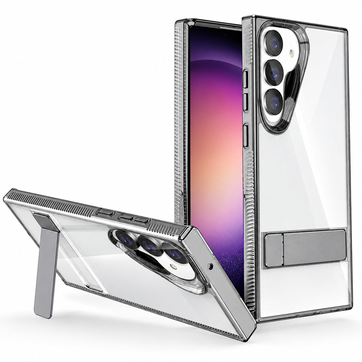 3-Angle Metal Stand Case for Samsung Galaxy S25 FE - Black