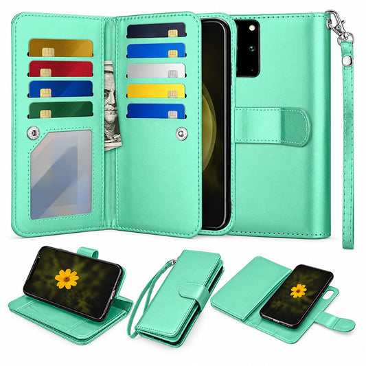 Bifold 9 Card detachable wallet for Samsung Galaxy S20 Ultra - Teal