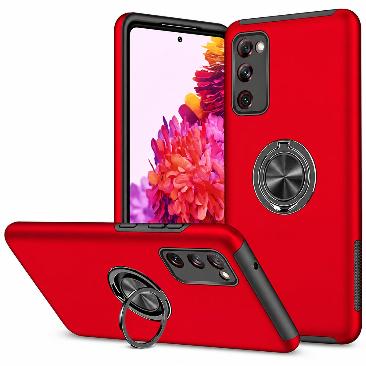 Swirl Invisible Ring Case for Samsung Galaxy S20 FE - Red