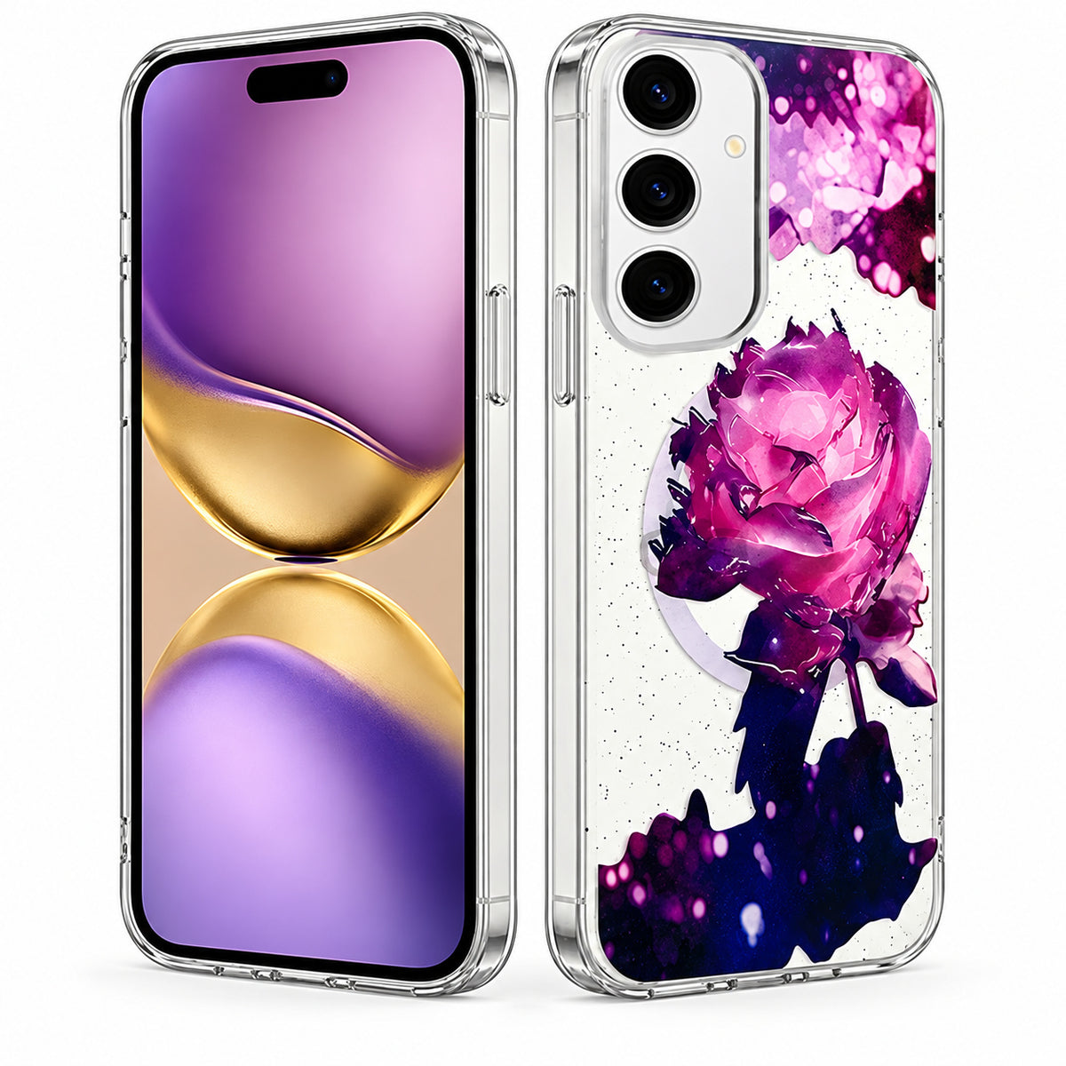 MagSafe Floral Phone Case for Samsung Galaxy S25 FE - Deep Purple