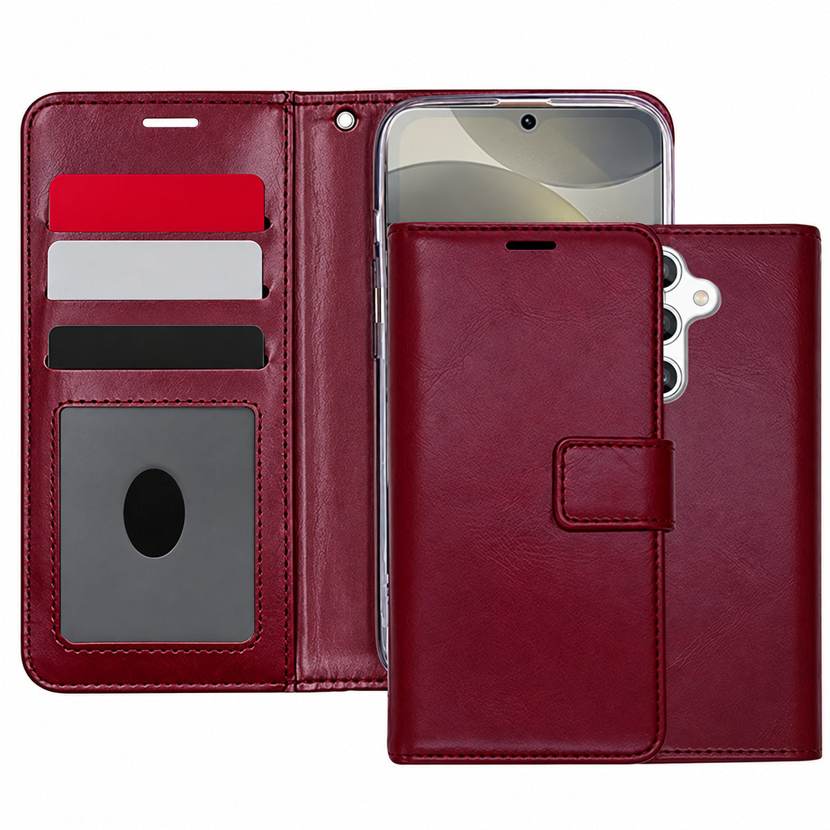 Photo ID Wallet for Samsung Galaxy A36 - Wine