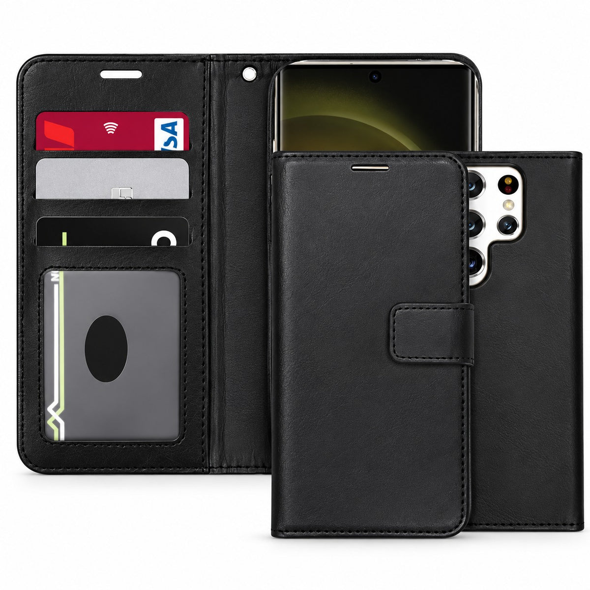 Photo ID Wallet for Samsung Galaxy S24 Ultra - Black