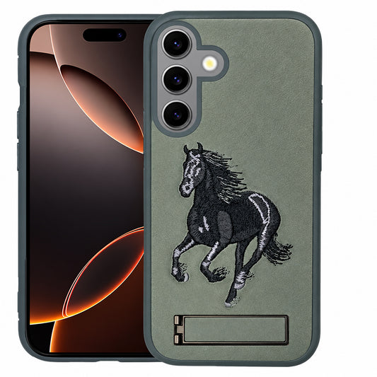Horse Design W/ Stand Case Samsung Galaxy S26 Plus - Grey