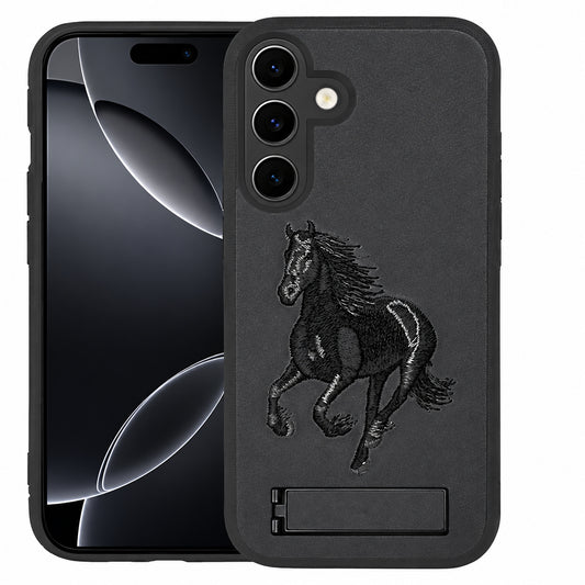 Horse Design W/ Stand Case Samsung Galaxy S26 Plus - Black