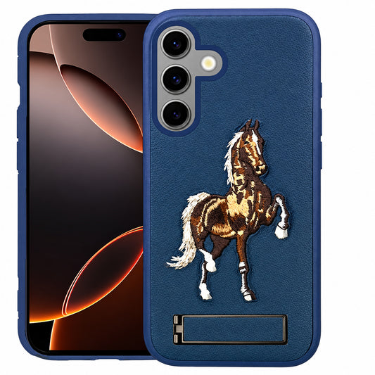 Horse Design W/ Stand Case Samsung Galaxy S26 Plus - Blue