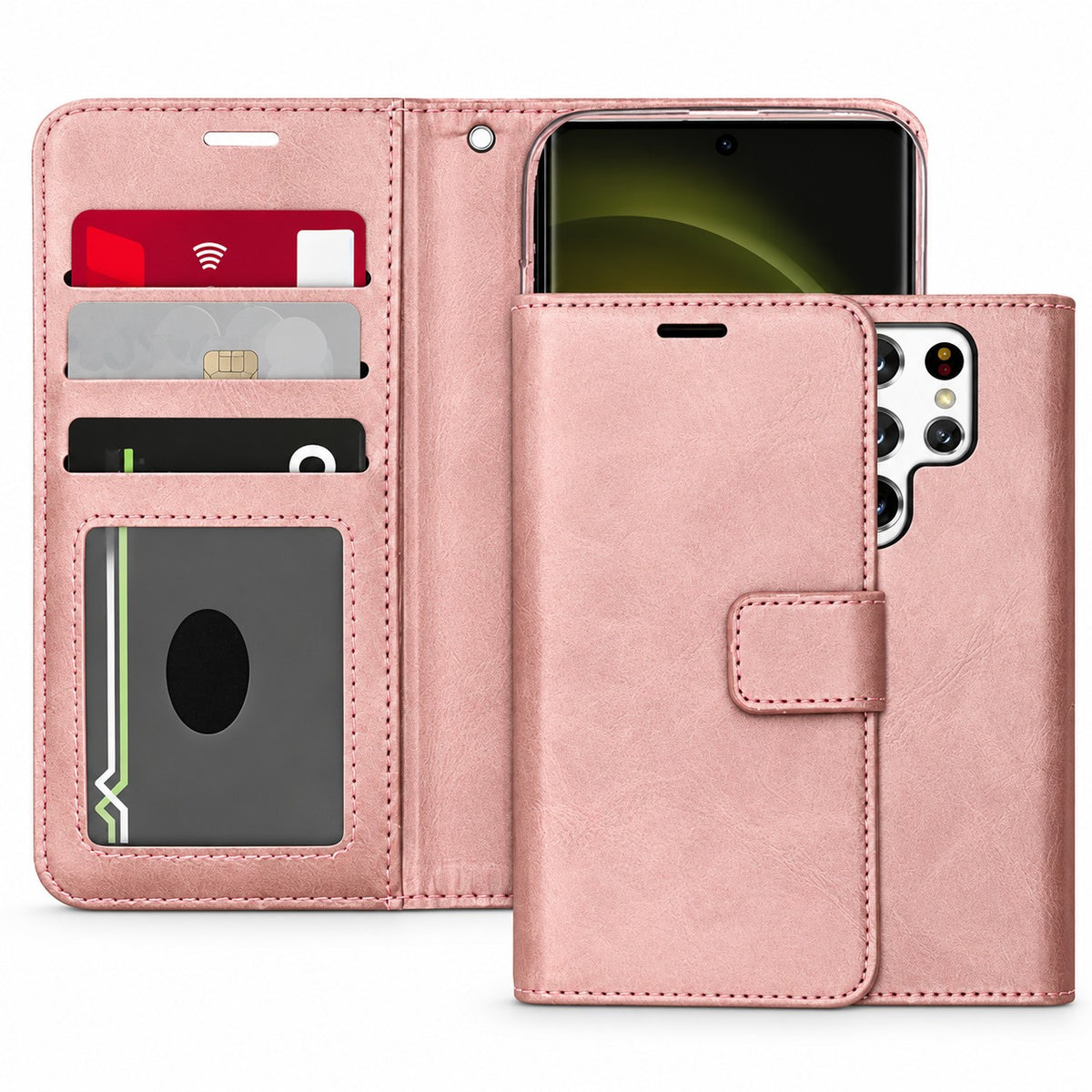 Photo ID Wallet for Samsung Galaxy S24 Ultra - Rose Gold
