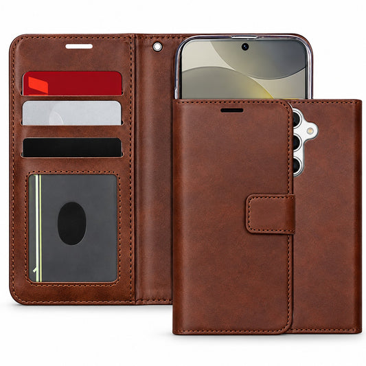 Photo ID Wallet for Samsung Galaxy S24 Plus - Brown