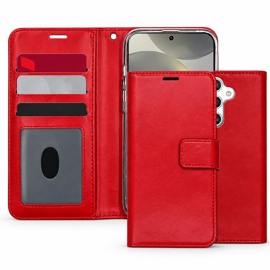 Photo ID Wallet for Samsung Galaxy S24 Plus - Red