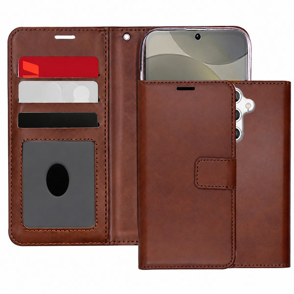 Photo ID Wallet for Samsung Galaxy A18 / A17 - Brown