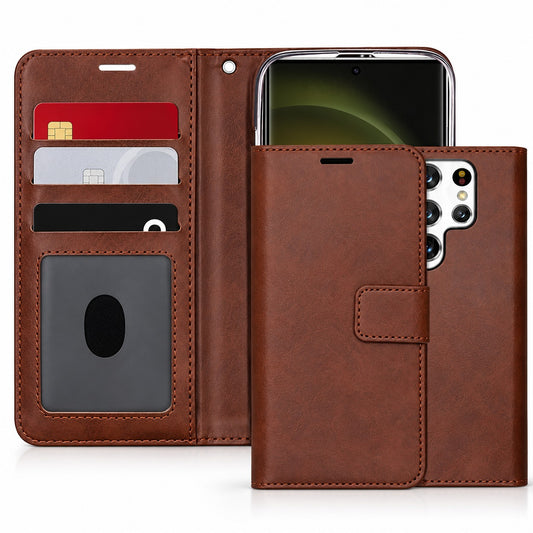 Photo ID Wallet for Samsung Galaxy S24 Ultra - Brown
