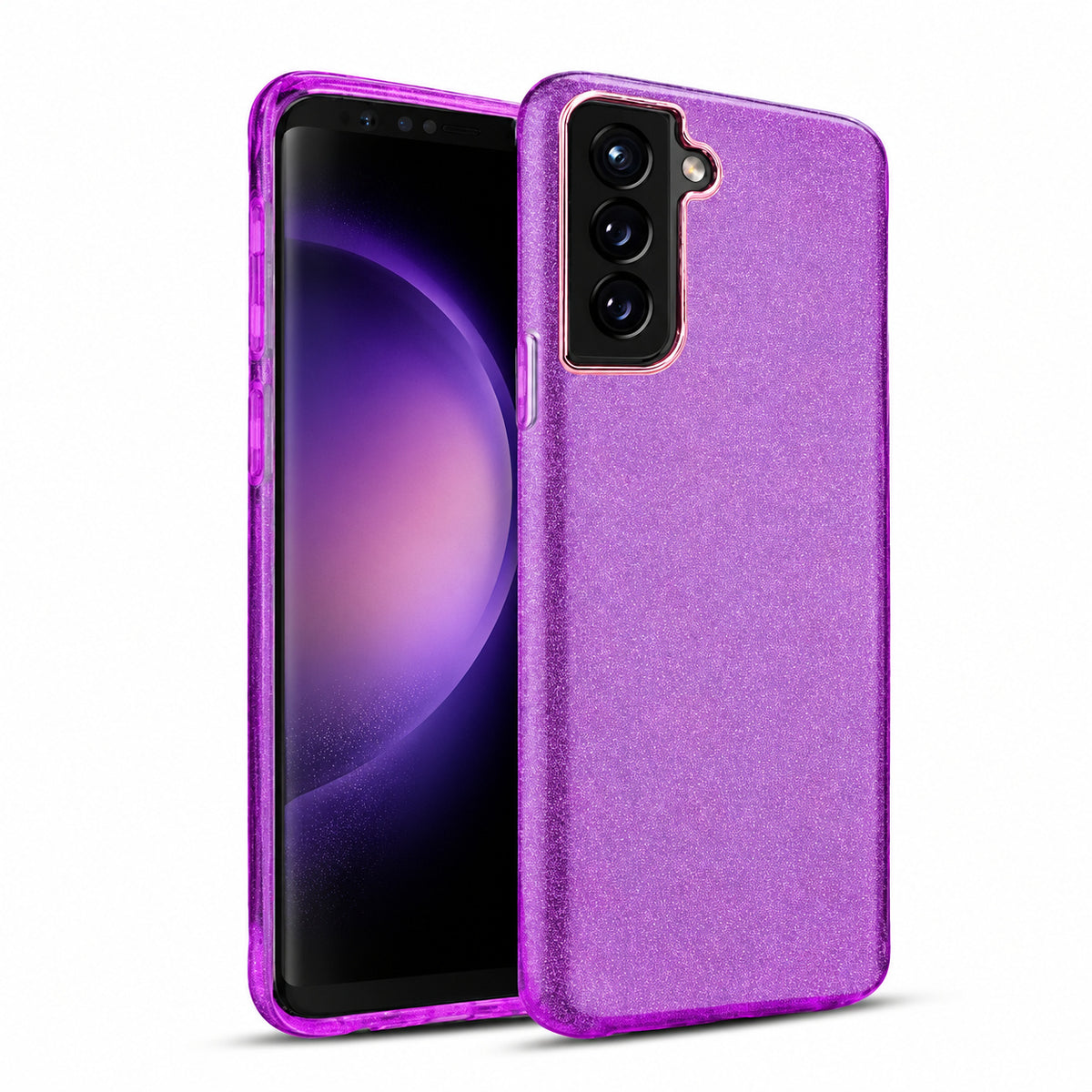3-in-1 Glitter Case for Samsung Galaxy S21 Plus - Purple