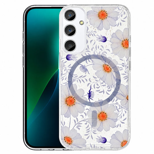 MagSafe Floral Phone Case for Samsung Galaxy S26 FE - White Flowers