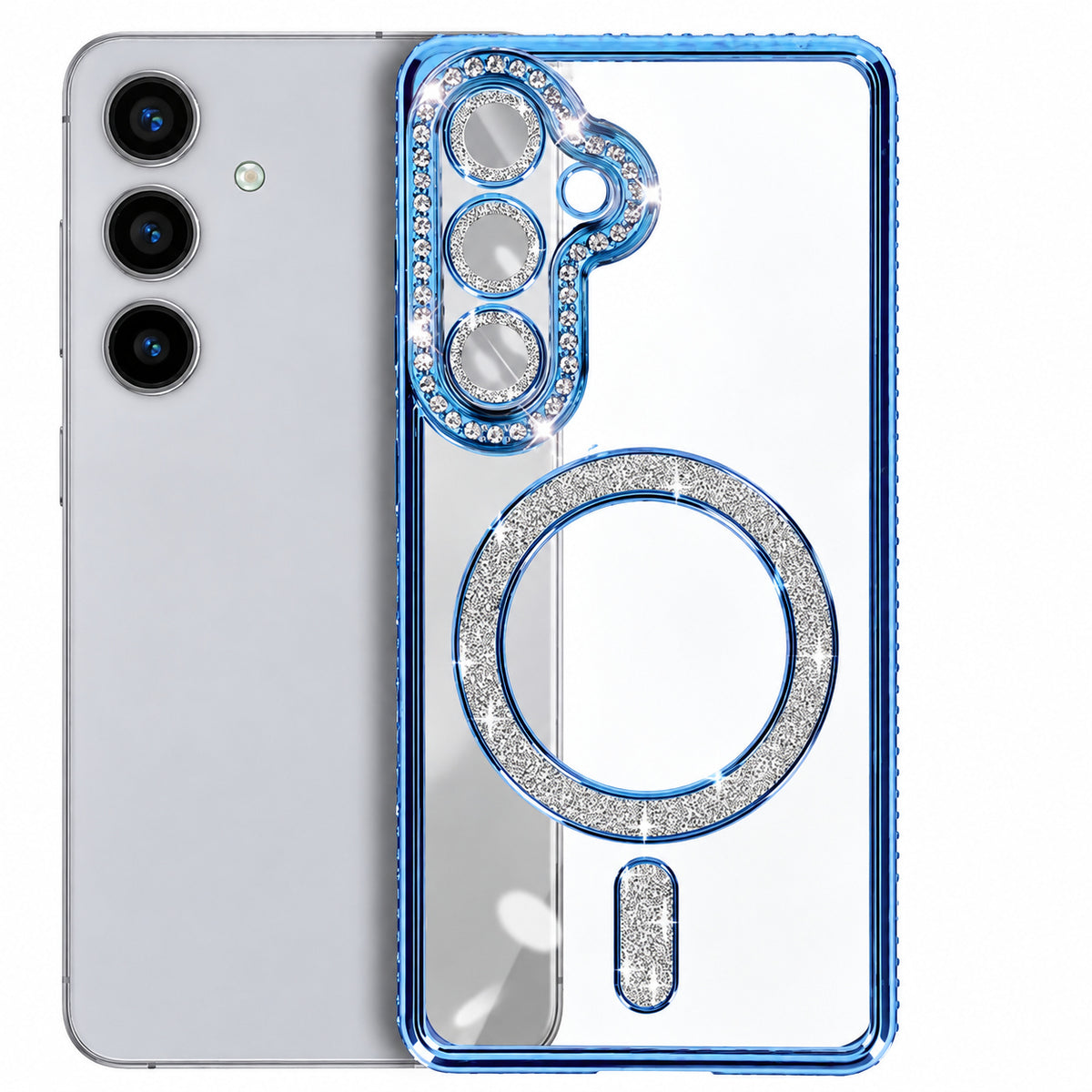 Glitter Electroplated Magsafe Case for Samsung Galaxy S25 FE - Blue