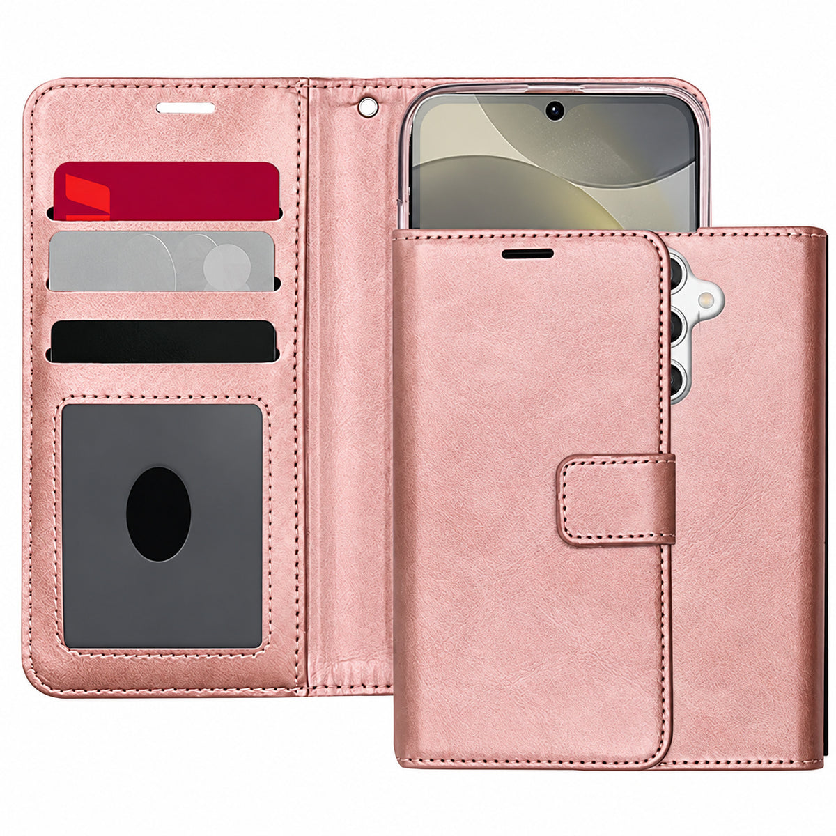 Photo ID Wallet Case for Samsung Galaxy S26 FE - Rose Gold