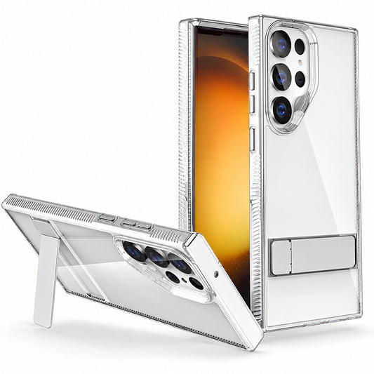 3-Angle Metal Stand Case for Samsung Galaxy S25 Ultra - Clear
