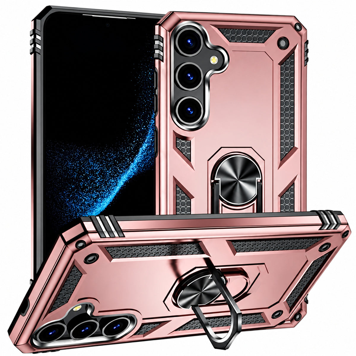 Anti-Drop Hybrid Case for Samsung Galaxy S24 - Rose Gold