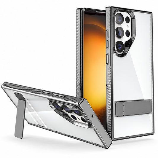 3-Angle Metal Stand Case for Samsung Galaxy S25 Ultra - Black