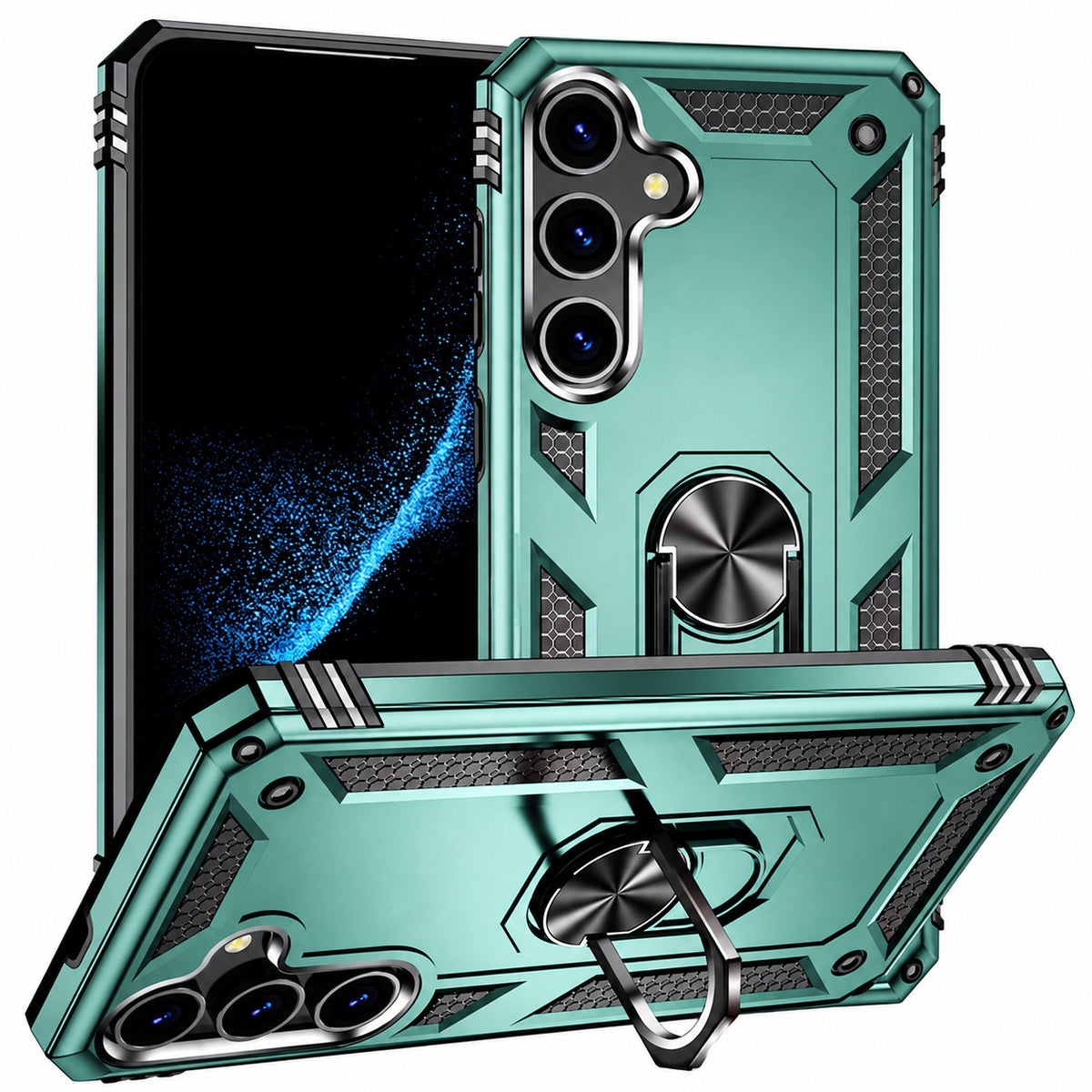 Anti-Drop Hybrid Case for Samsung Galaxy S24 - Midnight Green
