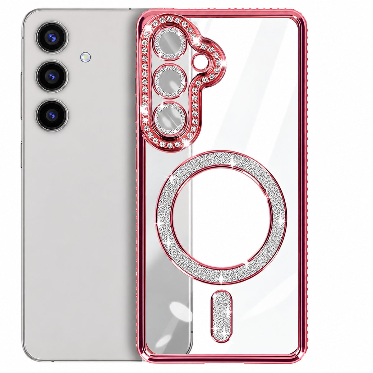 Glitter Electroplated Magsafe Case for Samsung Galaxy S26 - Rose Gold