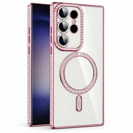 Glitter Electroplated MagSafe Case for Samsung Galaxy S23 Ultra - Rose Gold