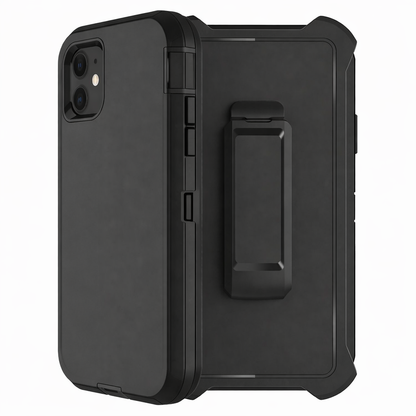 Heavy Duty Phone Case with Belt Clip – Black Full Coverage Protective Cover