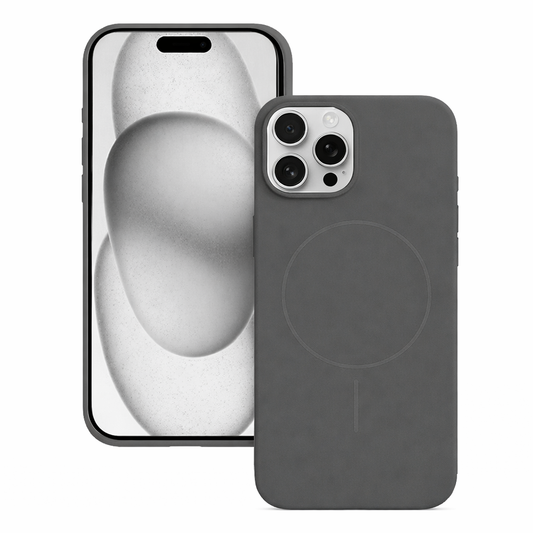 MagSafe Compatible Silicone Phone Case – Grey Slim Shockproof Protective Cover
