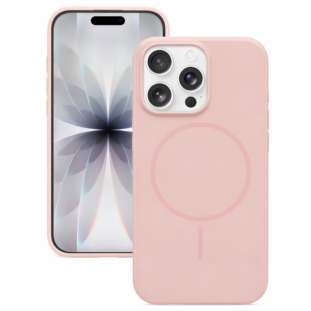MagSafe Compatible Silicone Phone Case – Rose Gold Slim Shockproof Protective Cover