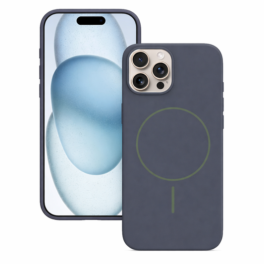 MagSafe Compatible Silicone Phone Case – Navy Slim Shockproof Protective Cover