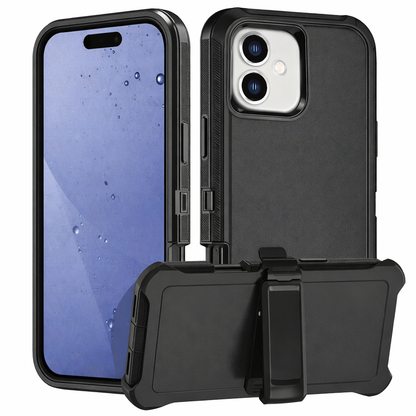 Heavy Duty Phone Case with Belt Clip – Black Full Coverage Protective Cover