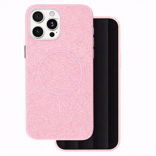 Glitsy MagSafe Phone Case – Rose Gold Glitsy Slim Protective Cover with Wireless Charging Compatibility