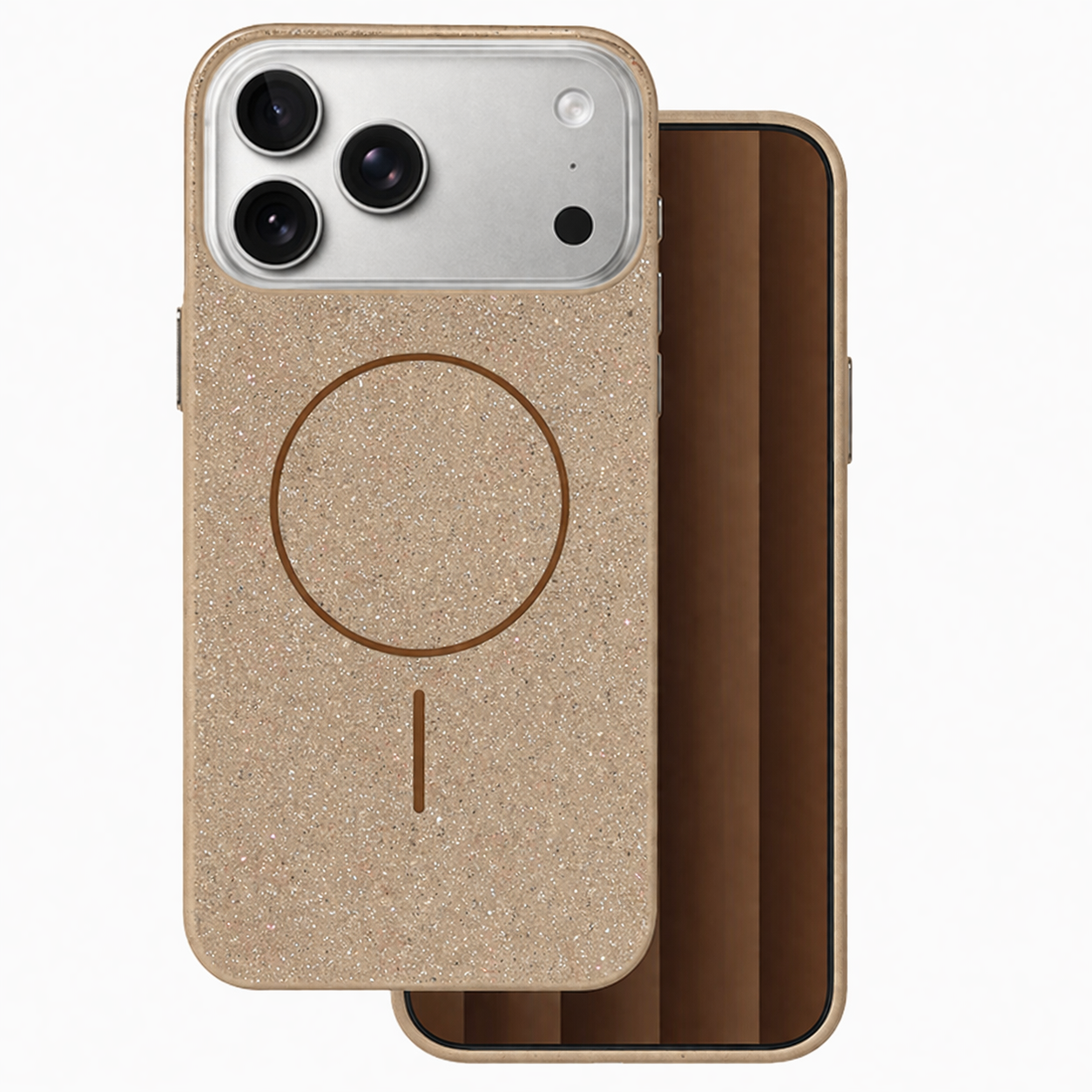 Glitsy MagSafe Phone Case – Desert Titanium Glitsy Slim Protective Cover with Wireless Charging Compatibility