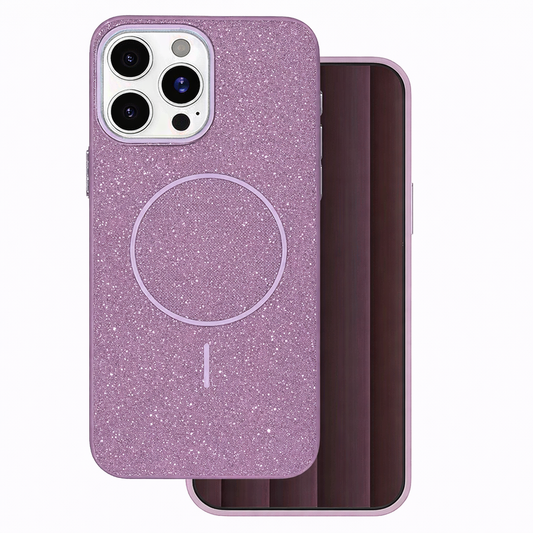 Glitsy MagSafe Phone Case – Purple Glitsy Slim Protective Cover with Wireless Charging Compatibility