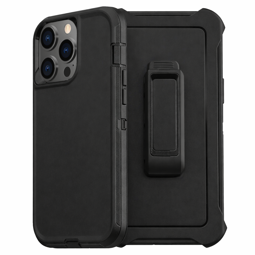 Heavy Duty Phone Case with Belt Clip – Black Full Coverage Protective Cover