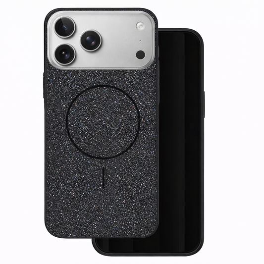 Glitsy MagSafe Phone Case – Black Glitsy Slim Protective Cover with Wireless Charging Compatibility