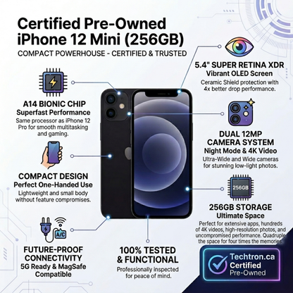 Apple iPhone 12 Mini (Certified Pre-Owned) | All Colors | 64GB, 128GB, 256GB