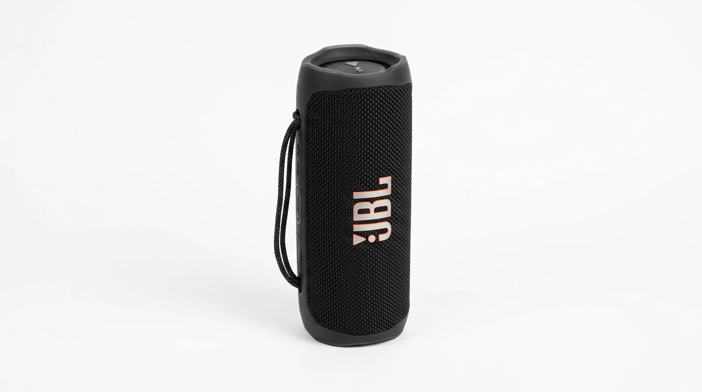 future tech gadgets Canada. smart tech store Canada. JBL Flip 7 Portable waterproof and drop-proof speaker. Gallery image 10. Lines name one specific SKU—never substitute a generic lookalike from the category. After review passes, each render should still read as a fresh studio viewpoint of that same physical unit.