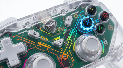 future tech gadgets Canada. premium tech accessories Canada. Machenike G3s Dual-mode Controller. Gallery image 9. Lines name one specific SKU—never substitute a generic lookalike from the category. After review passes, each render should still read as a fresh studio viewpoint of that same physical unit.