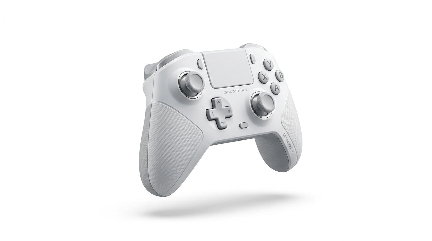 future tech gadgets Canada. premium tech accessories Canada. Machenike G5 Pro Max SE Tri-Mode Controller. Gallery image 7. Lines name one specific SKU—never substitute a generic lookalike from the category. After review passes, each render should still read as a fresh studio viewpoint of that same physical unit.