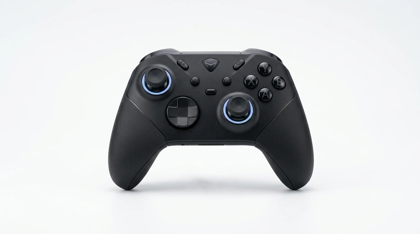 future tech gadgets Canada. premium tech accessories Canada. Machenike G5 Pro Max SE Tri-Mode Controller. Gallery image 10. Lines name one specific SKU—never substitute a generic lookalike from the category. After review passes, each render should still read as a fresh studio viewpoint of that same physical unit.