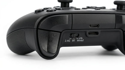 future tech gadgets Canada. premium tech accessories Canada. Machenike G5 Pro Tri-Mode Controller. Gallery image 9. Lines name one specific SKU—never substitute a generic lookalike from the category. After review passes, each render should still read as a fresh studio viewpoint of that same physical unit.