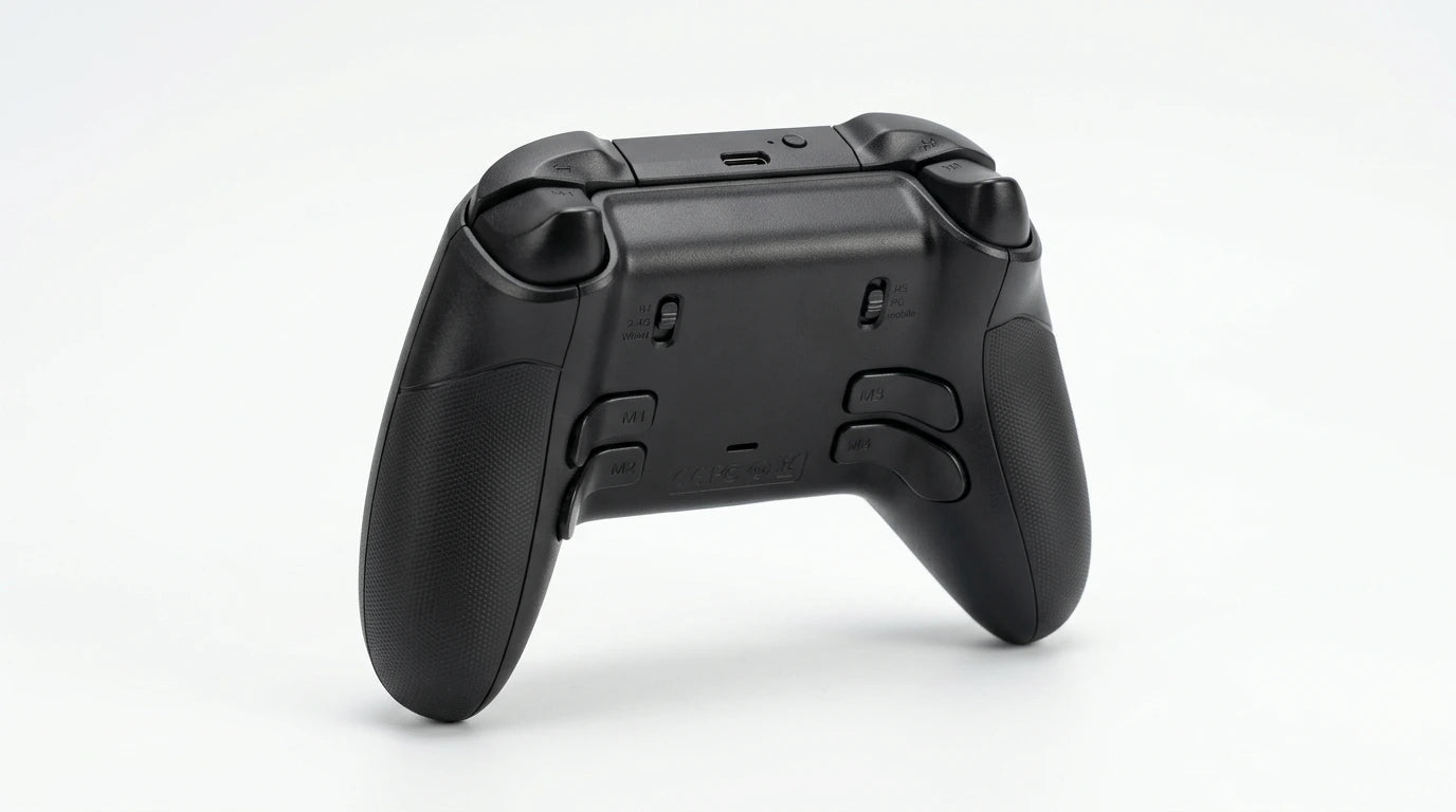 future tech gadgets Canada. premium tech accessories Canada. Machenike G6 Pro Tri-Mode Controller. Gallery image 6. Lines name one specific SKU—never substitute a generic lookalike from the category. After review passes, each render should still read as a fresh studio viewpoint of that same physical unit.