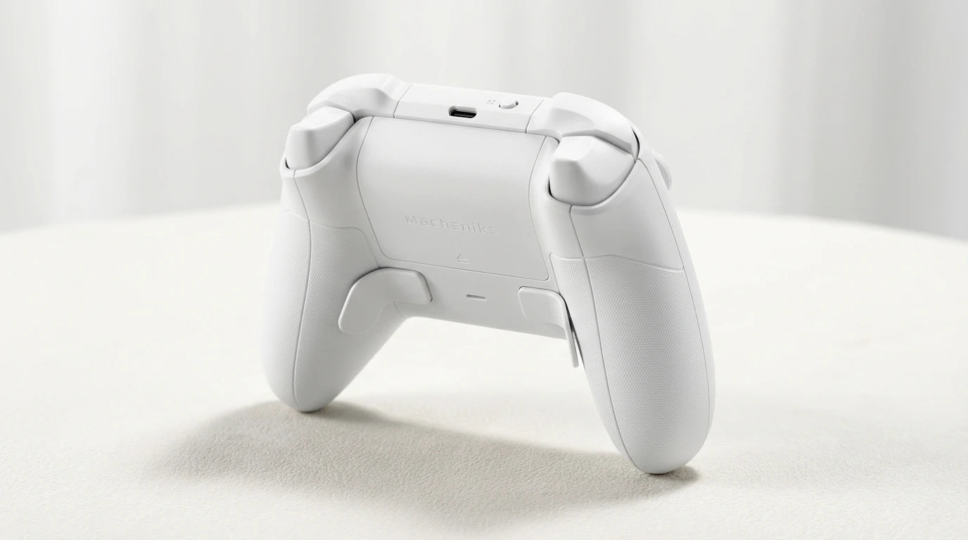 future tech gadgets Canada. premium tech accessories Canada. Machenike G6 Pro Tri-Mode Controller. Gallery image 8. Lines name one specific SKU—never substitute a generic lookalike from the category. After review passes, each render should still read as a fresh studio viewpoint of that same physical unit.