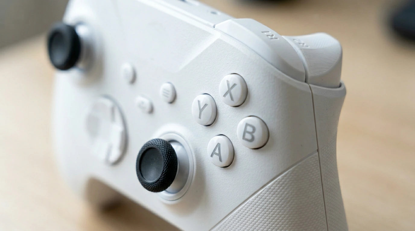 future tech gadgets Canada. premium tech accessories Canada. Machenike G6 Pro Tri-Mode Controller. Gallery image 9. Lines name one specific SKU—never substitute a generic lookalike from the category. After review passes, each render should still read as a fresh studio viewpoint of that same physical unit.