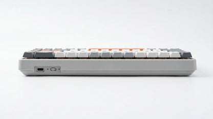future tech gadgets Canada. premium tech accessories Canada. Machenike K500-B61W Tri-mode Mechanical Keyboard. Gallery image 3. Lines name one specific SKU—never substitute a generic lookalike from the category. After review passes, each render should still read as a fresh studio viewpoint of that same physical unit.