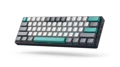 future tech gadgets Canada. premium tech accessories Canada. Machenike K500-B61W Tri-mode Mechanical Keyboard. Gallery image 7. Lines name one specific SKU—never substitute a generic lookalike from the category. After review passes, each render should still read as a fresh studio viewpoint of that same physical unit.
