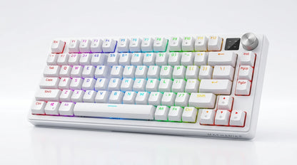 future tech gadgets Canada. premium tech accessories Canada. Machenike K600-B82W RGB Mechanical Keyboard. Gallery image 8. Lines name one specific SKU—never substitute a generic lookalike from the category. After review passes, each render should still read as a fresh studio viewpoint of that same physical unit.