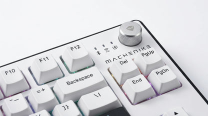 future tech gadgets Canada. premium tech accessories Canada. Machenike K600-B82W RGB Mechanical Keyboard. Gallery image 9. Lines name one specific SKU—never substitute a generic lookalike from the category. After review passes, each render should still read as a fresh studio viewpoint of that same physical unit.
